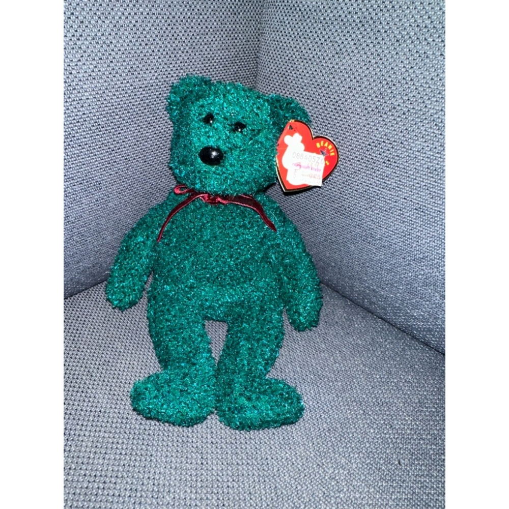 Ty Beanie Baby 2001 Holiday Teddy Green Plush Toy NEW NWT